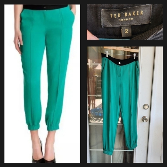 Ted Baker Green Luana Crepe Lux Jogger‎ Pants, Jade - Picture 1 of 3